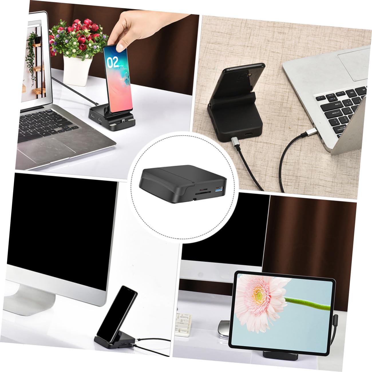 Hub Usb-c 8 in 1 4kx2k in Lega Nero Ricarica Pd 3.0