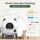 Litiere Chat Autonettoyante, 89L Litière Electrique Automatique XXL avec Capteurs De Sécurité Quadruples, Grande Capacité & Contrôle Via Application, Idéal pour Foyers Multi-Chats & Voyages - 6