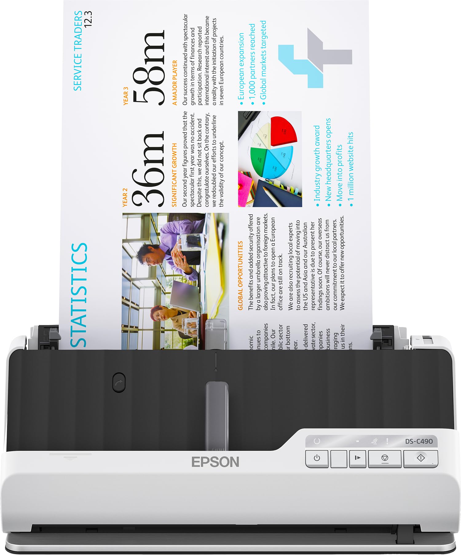 Epson WorkForce DS-C490 A4 Sheetfed Scanner (B11B271401BY)