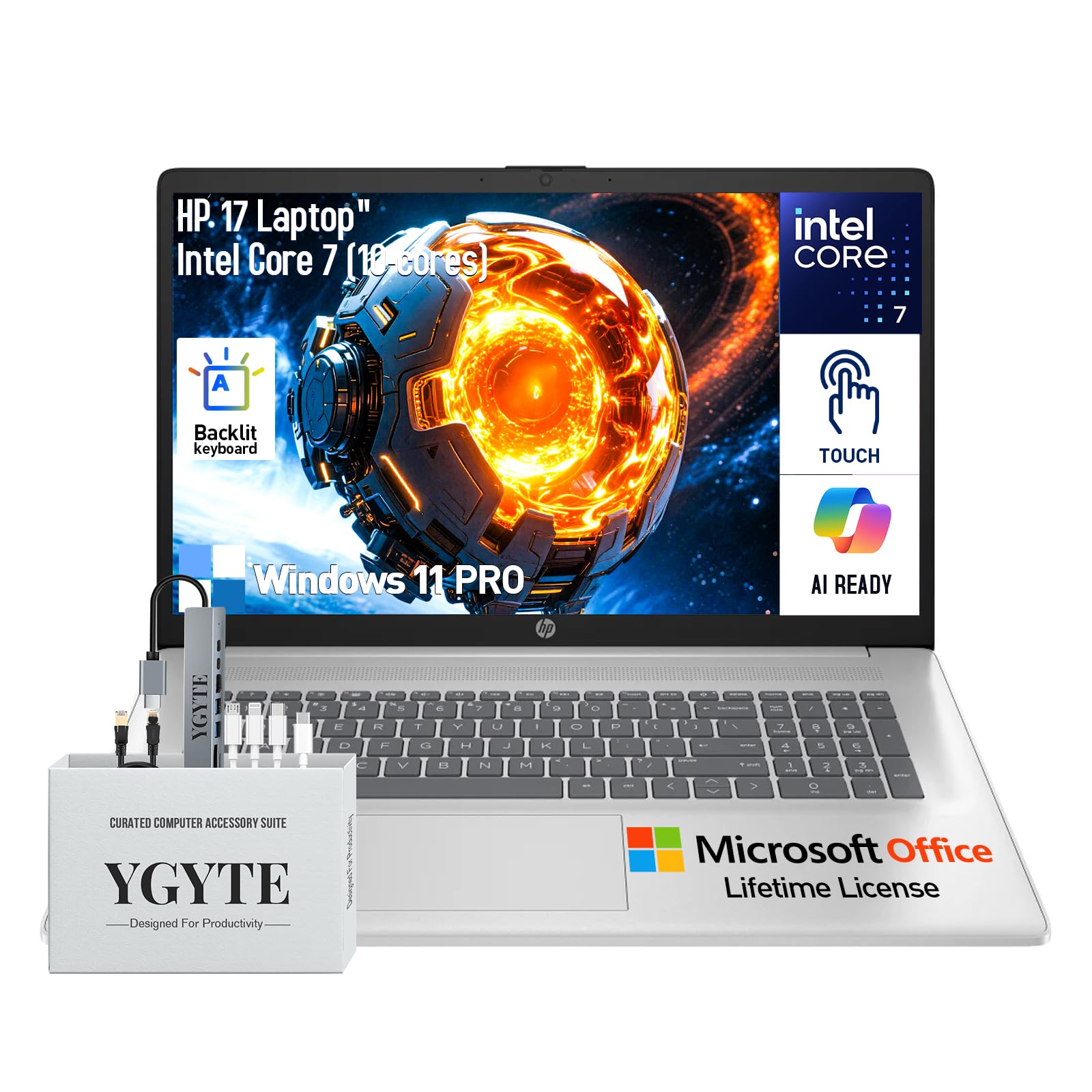 Amazon.com: HP 17 Touchscreen Laptop Computer, 17.3