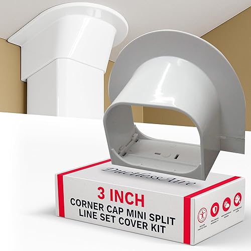 DuctlessAire - Codo horizontal pintable de 90 a 120 color blanco - Protección definitiva de juego de mini línea dividida - Resistente a la