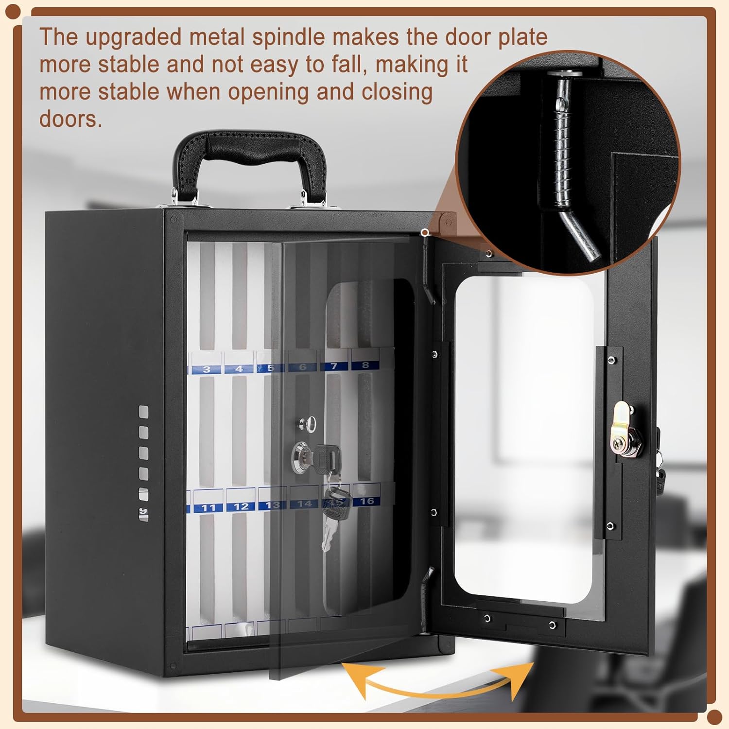 Cell Phone Locker Box, Thickened Steel Cell Phone Storage Cabinet 24 Slots Wall-Mounted, with Safety Lock for School, Company