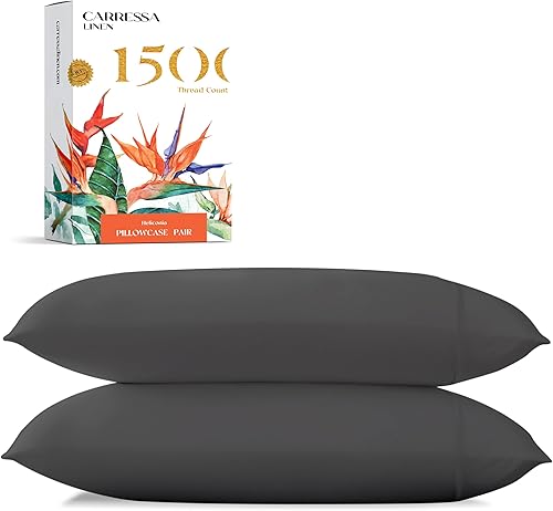 Miniatura 12 de Carressa Linen Juego de Sábanas de Algodón Egipcio 100% Tamaño King - Sábanas de Algodón Egipcio de Lujo de 1500 Hilos Tamaño King, Bolsillo