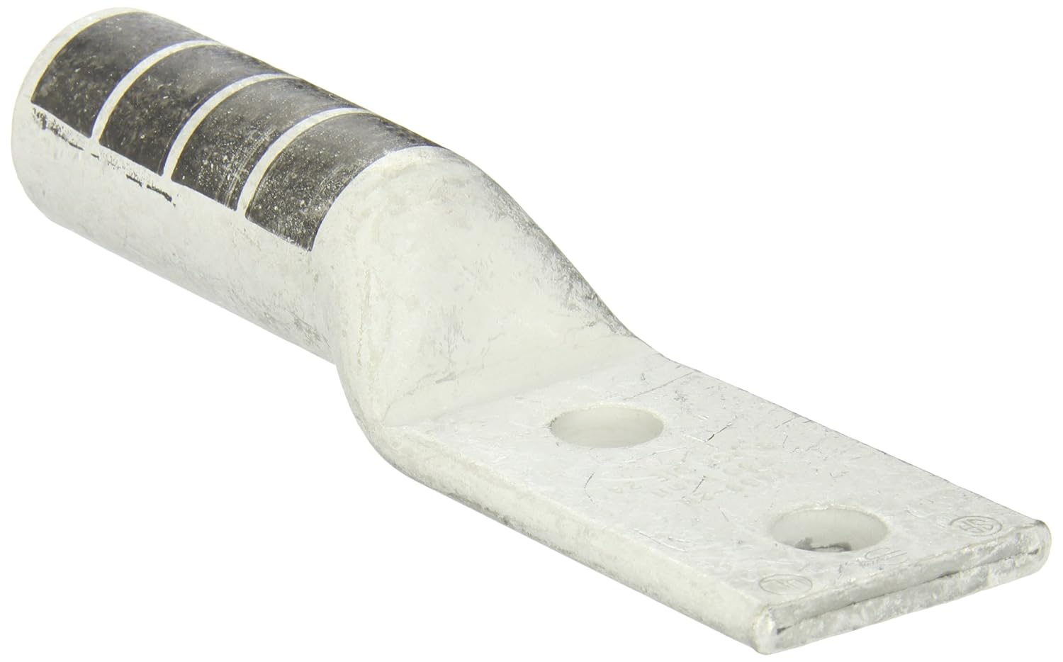 Burndy YA392N Two Hole Hylug Code Conductor Long Barrel Copper Compression Terminal, 750 kcmil Conductor, 1/2 Stud Hole Size, 1-3/4 Stud Hole Spacing, 1.91 Tongue Width, 6.87 Length,Black