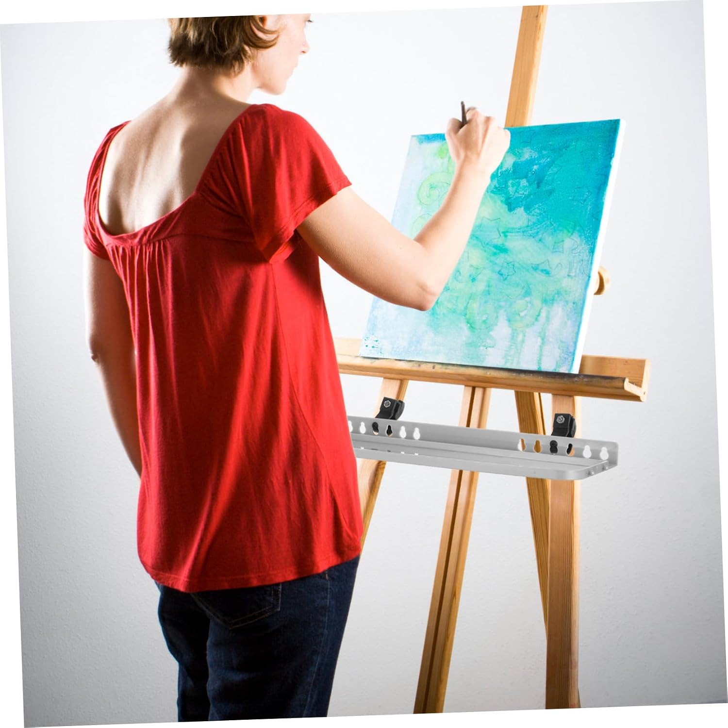 Portable Easel Tray for Brushes Tools Lightweight Painting Storage Plate for Artists Efficient Design for Outdoor Sketching Studio Use Professional Easel Tray