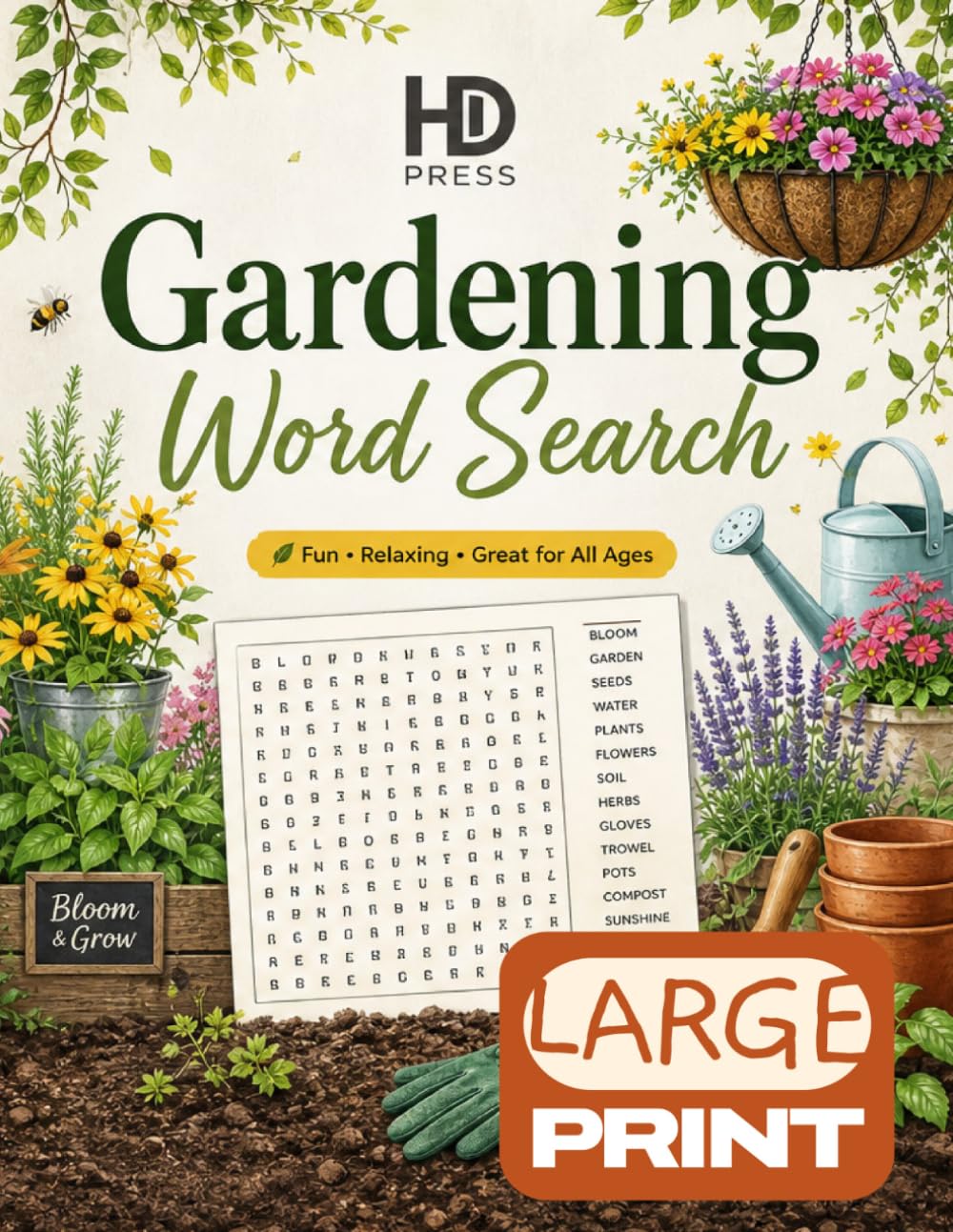 Gardening Wordsearch: Over 100 Large Print Gardening Themed Puzzles, With Fun Facts & Solutions, Relaxing & Fun for All Ages