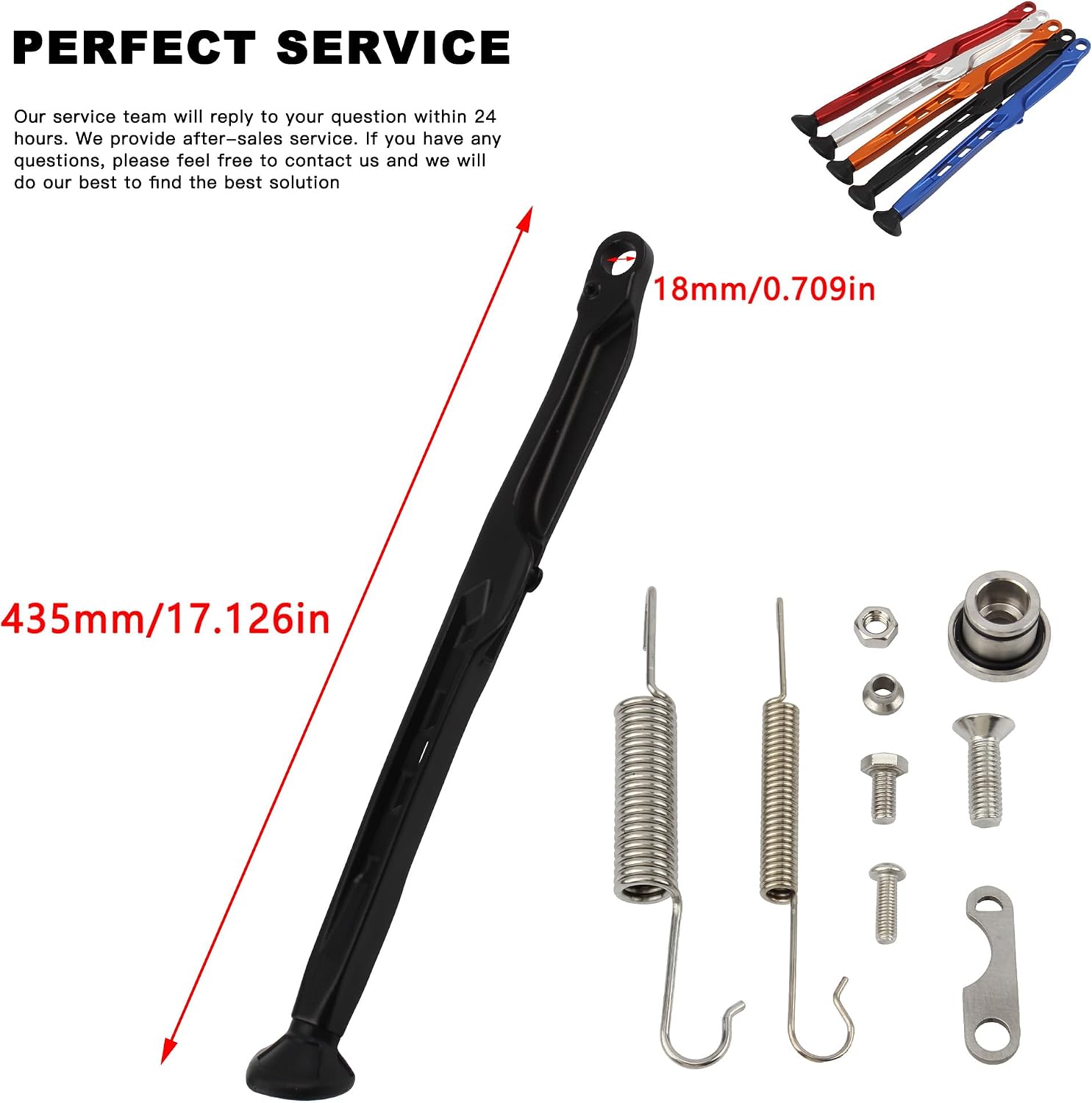 Dirt Bike Parking Side Stand Kickstand Kit,Motorcycle Kickstand Side Stand Springs Support Stand For EXC EXCF XCW XCF-W XC XCF 125 150 250 300 350 450 2023 2024(Black)