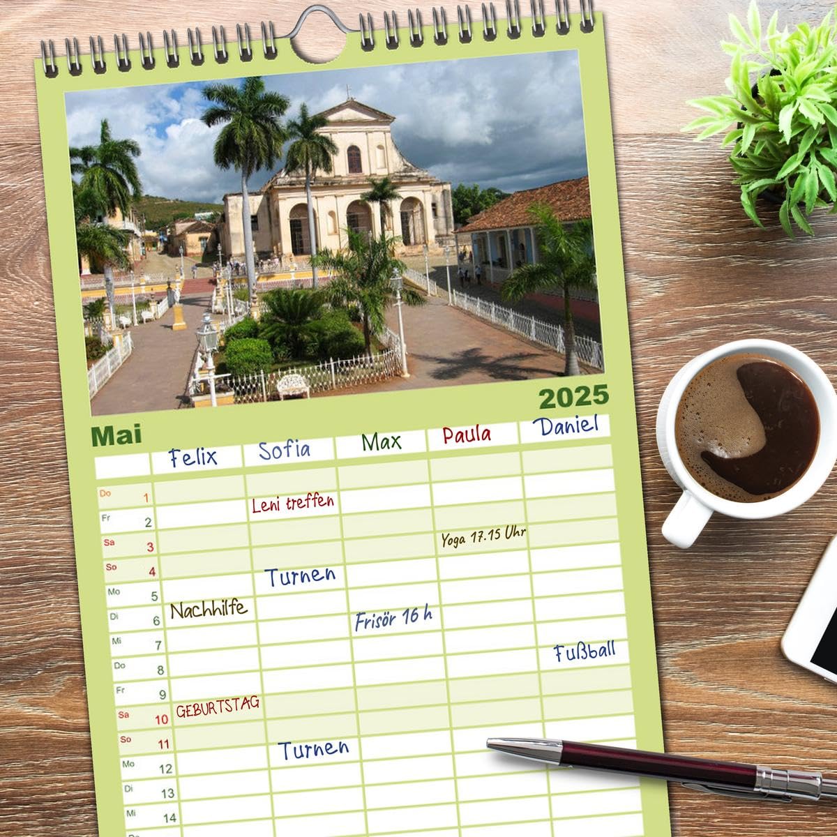 Familienplaner 2025 - Kuba • Impressionen mit 5 Spalten (Wandkalender, 21 cm x 45 cm), CALVENDO: Das sonnige Land der Strände, Oldtimer und Zigarren (CALVENDO Orte)