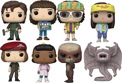 Quad Protector + [Season 4 Wave 2] (juego de 8) [Pop TV] Figura de vinilo (Stranger Things con funda protectora compatible con Funko Pop Box)