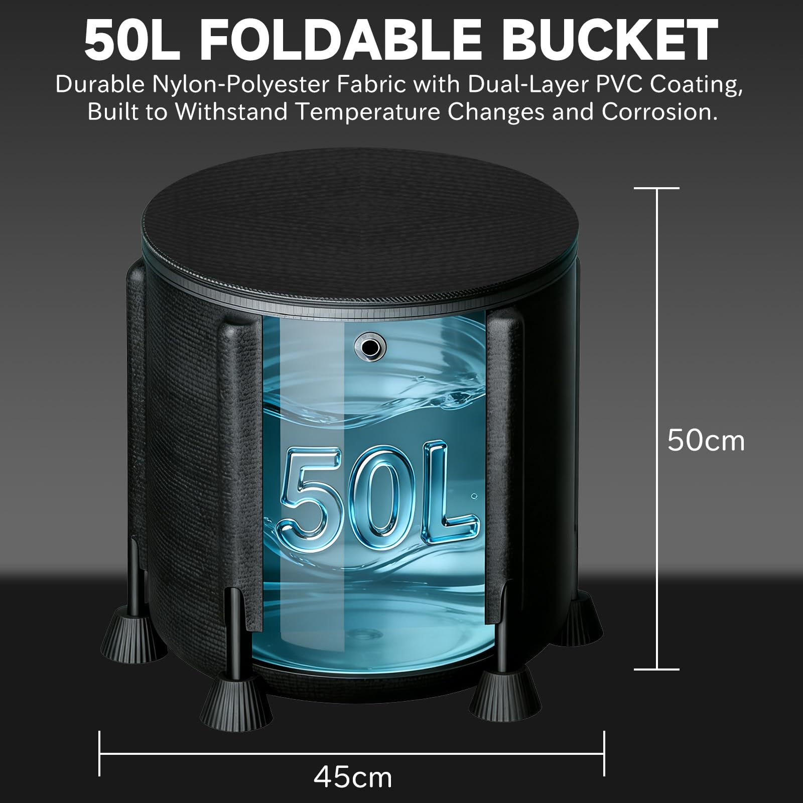 Impianto di irrigazione delle Piante, Kit irrigazione a Goccia con 50L Secchio pieghevole, Pompa dell’acqua da 25W, 8 ugelli a goccia, impianto irrigazione Balcone terrazzo Giardino