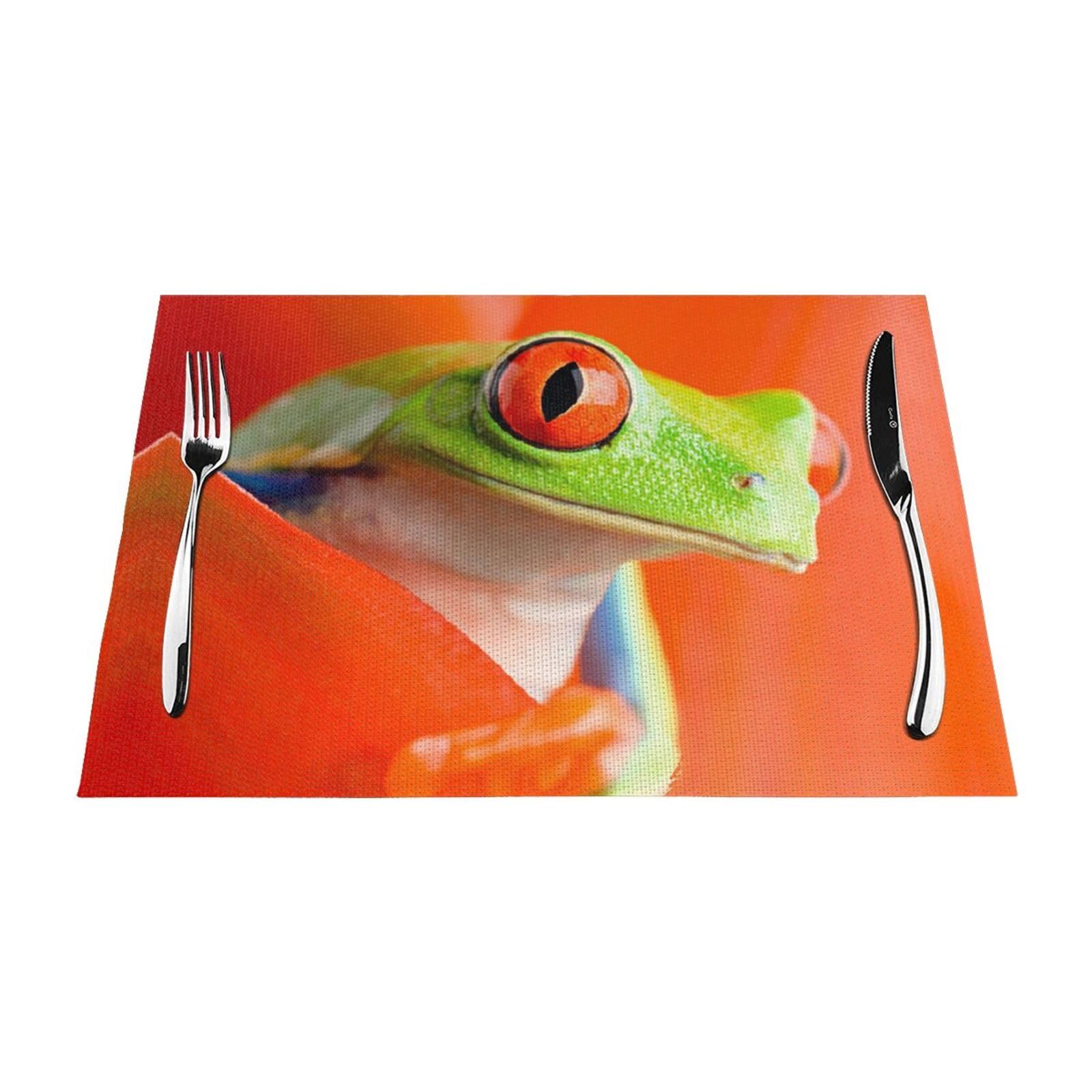 Set de table de pique-nique et dîner chic Red Eyes, l'accessoire tissé lavable pour repas