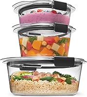 Vista 11 de Rubbermaid Brilliance - Recipientes para almacenar alimentos sin BPA con tapas herméticas, ideales para almuerzo, preparación de comidas y sobras