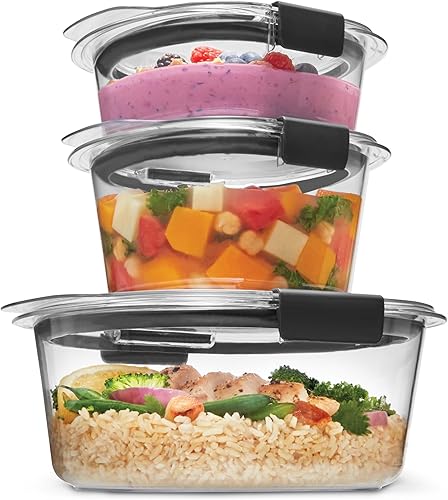 Rubbermaid Brilliance Food Storage Containers, Set of 5 (10 Pieces), BPA-Free, Leak-Proof, Clear