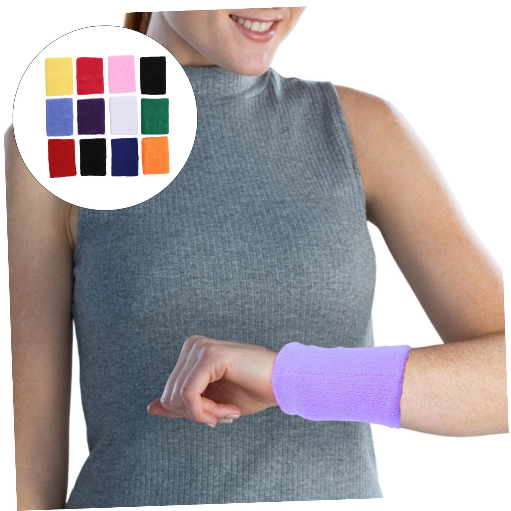 HOODANCOS 12PCS Breathable Sweat Absorbing Wrist Protectors for Sports Durable Wrist Bands for Men Women Comfortable Athletic Covers for Volleyball Basketball and Exercise