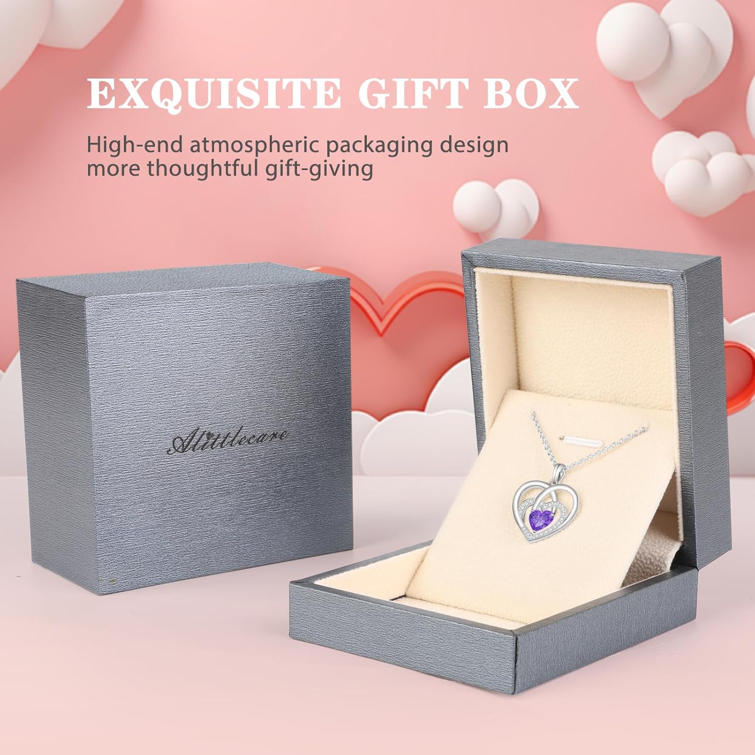 women's necklace 925 Sterling Silver Heart Necklace - Elegant pendant necklace - Heart Pendant for Birthday, Anniversary, Valentine's Day Gift - Thoughtful Gift for Wife, Mom, Girlfriend - Image 6