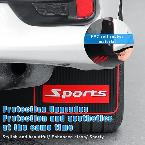 Miniatura 10 de Dickno 2 unidades de guardabarros de barro de automóvil, protectores flexibles para parachoques delantero y trasero, protectores contra salpicaduras