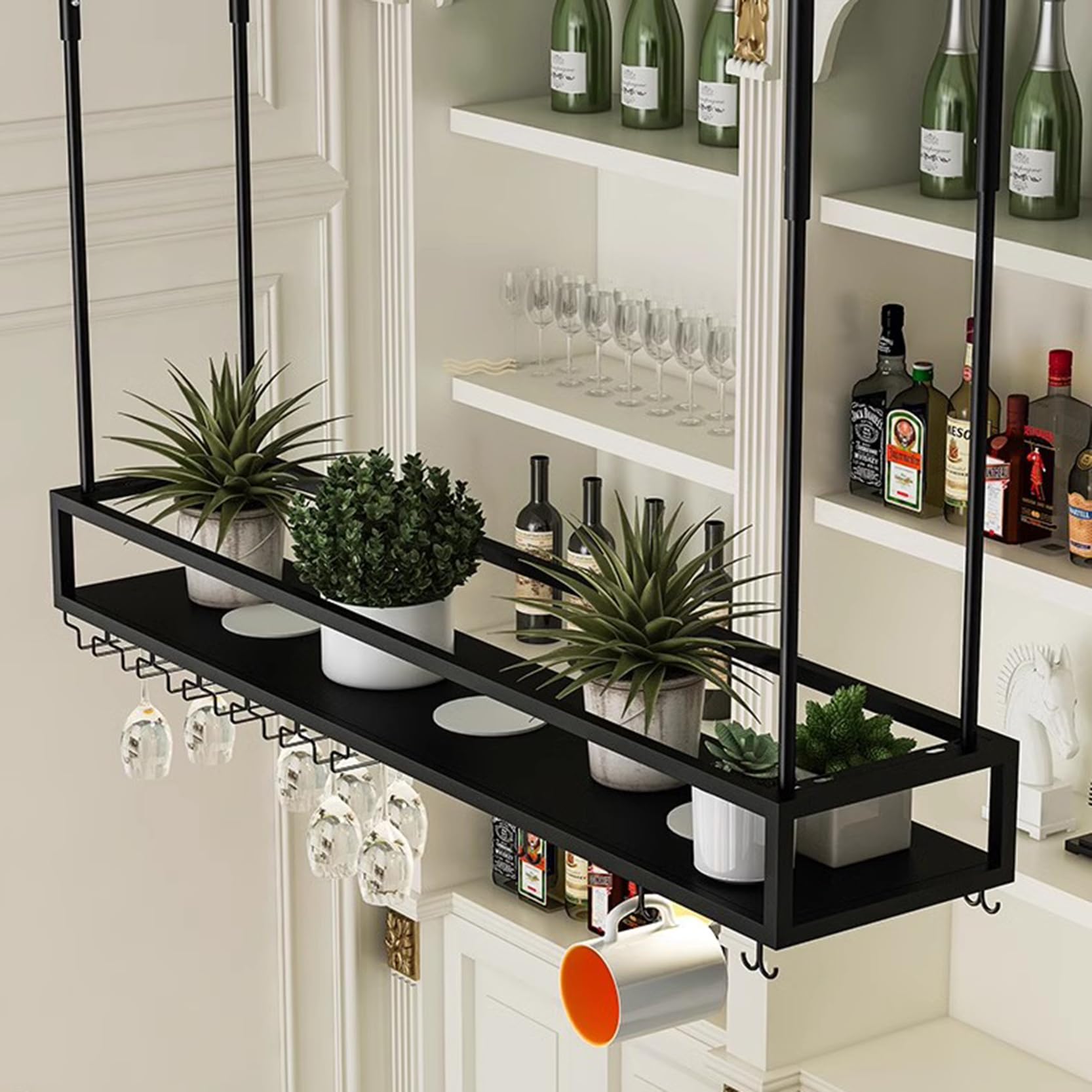 Casier à vin flottant pour optimiser l'espace de votre cuisine