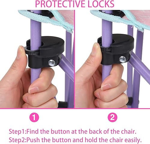 Miniatura 4 de KABOER Silla plegable de césped y camping para niños al aire libre con portavasos y bolsa de transporte, sillas de camping para niños para viajes al