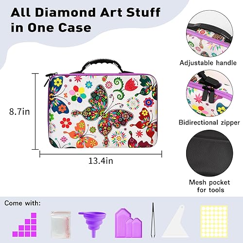 Miniatura 32 de ZORETCO Contenedores de almacenamiento de pintura de diamantes, 60 ranuras, kits de pintura de diamantes, accesorios y herramientas de pintura