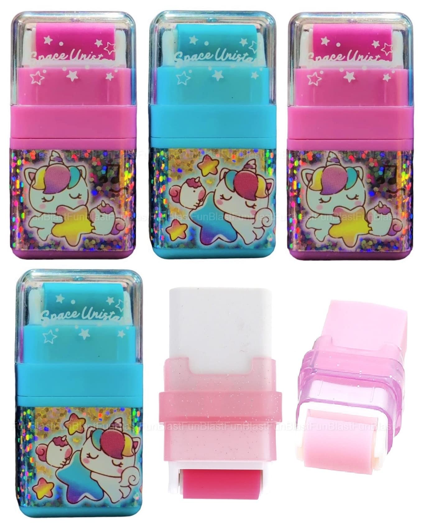 FunBlast Eraser for Kids – Unicorn Theme Erasers Set for Kids, Eraser Set for Return Gift, Roller Eraser for Kids Stationary Set for Kids, Rubber Eraser for Kids, Stationary Kit for Kids (4 Pcs) (B0BKQK834Y) Amazon Price History, Amazon Price Tracker