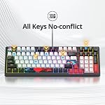 96% Wired Mechanical Gaming Keyboard,Gasket Structure RGB Backlit Keyboard,98 Key Hot Swappable Keyboard with Control Knob,NKRO Compact Keyboard with Number Pad for Win/Mac(98 White)