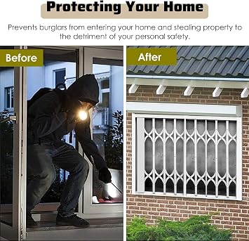 Window Security Locks Burglar Screen, Safety Window Protection Device, Aluminum Alloy, Anti-theft And Anti-fall(32x40in/81x102cm)