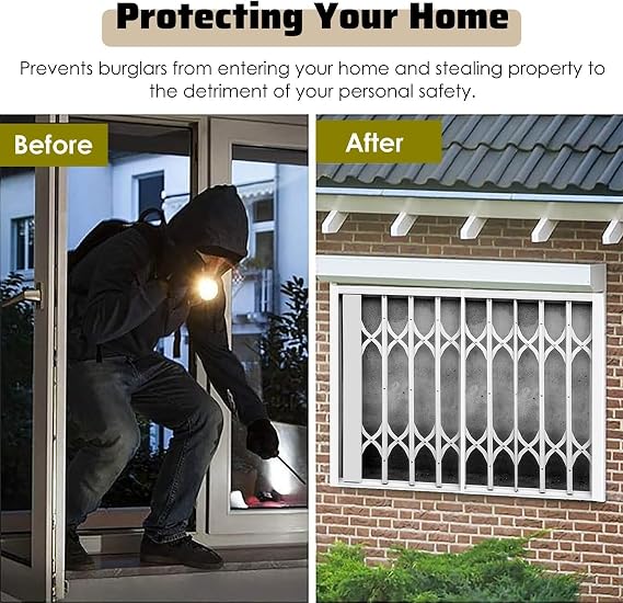 Window Security Locks Burglar Screen, Safety Window Protection Device, Aluminum Alloy, Anti-theft And Anti-fall(32x40in/81x102cm)