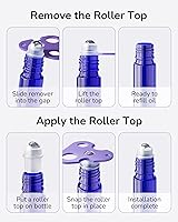 Vista 6 de Botellas de rodillo de aceite esencial, Azul / Patchwork, 48