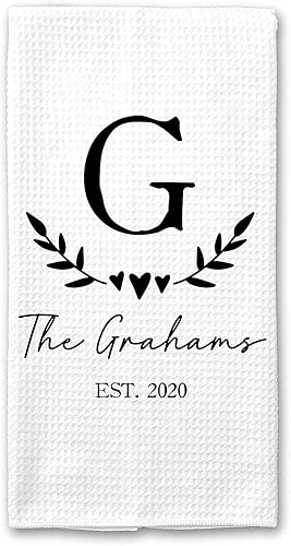 Custom Waffle Weave Dish Towel | Personalized Kitchen Towel | Housewarming Gift | Wedding Shower | Personalized Tea Towel | Hostess Gift |