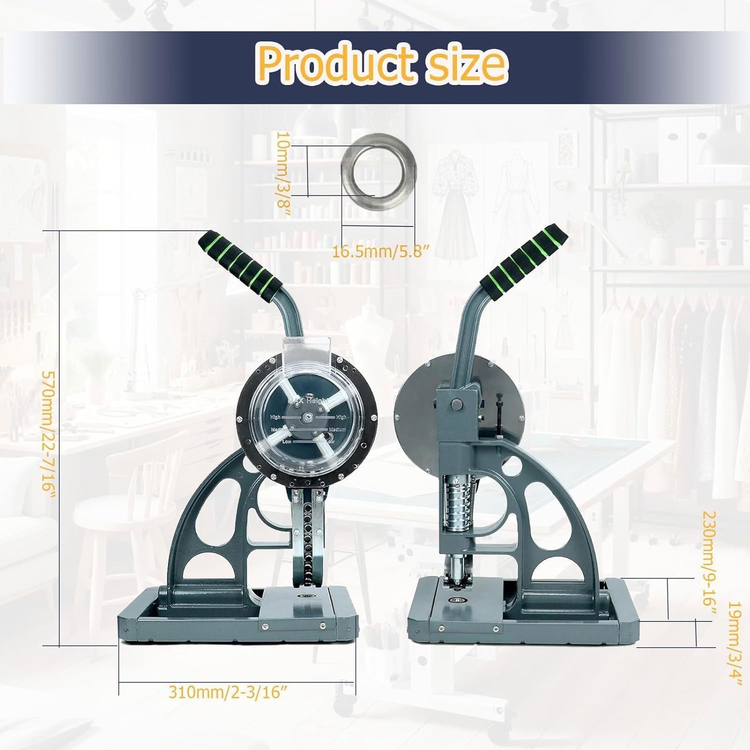 Máquina semiautomática de prensado de ojales, herramienta manual de ojales, herramienta de remachado neumática para aplicaciones de botones de tela y lona, duradera y fiable