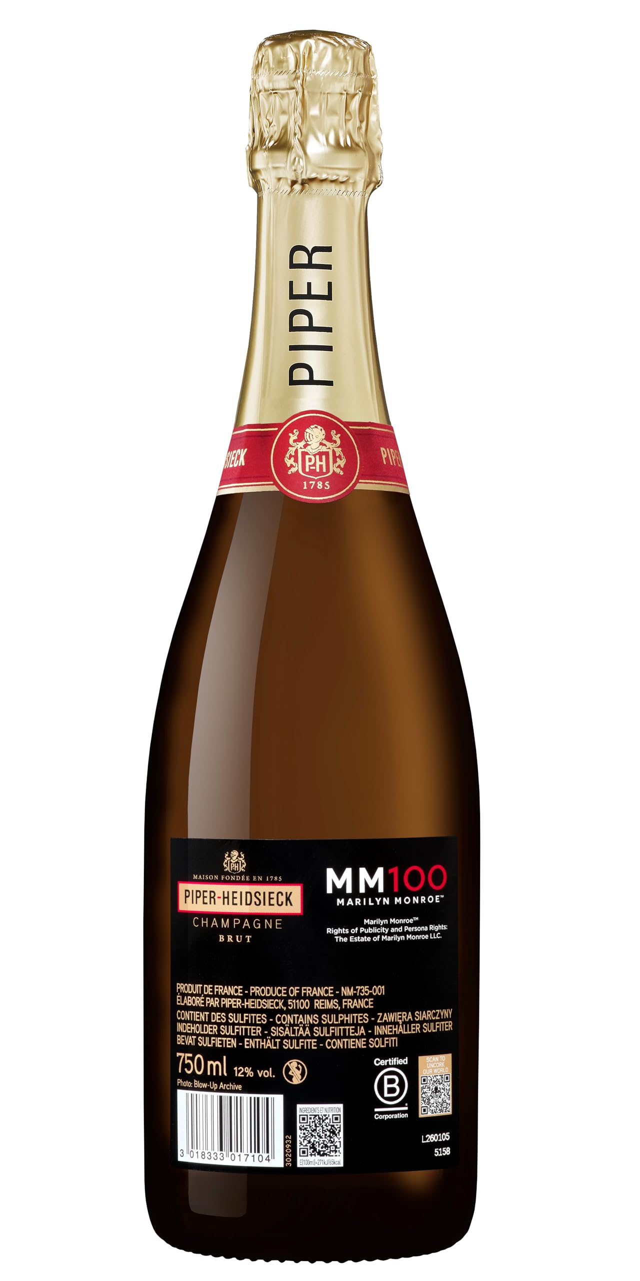 Piper-Heidsieck Brut Champagne, Marilyn Monroe Limited Edition, NV