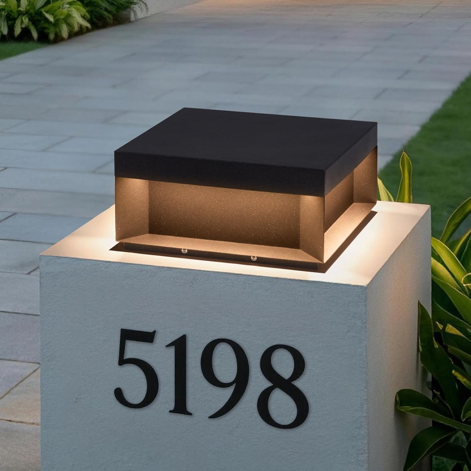 11.8'' Outdoor Post Lights Hard Wired, AC100-240V Outdoor Pillar Light, Outside Column Lights IP54 Waterproof, Modern 3000K Column Light Posts for Outside Lamp Pillar Lighting for Deck Patio Post