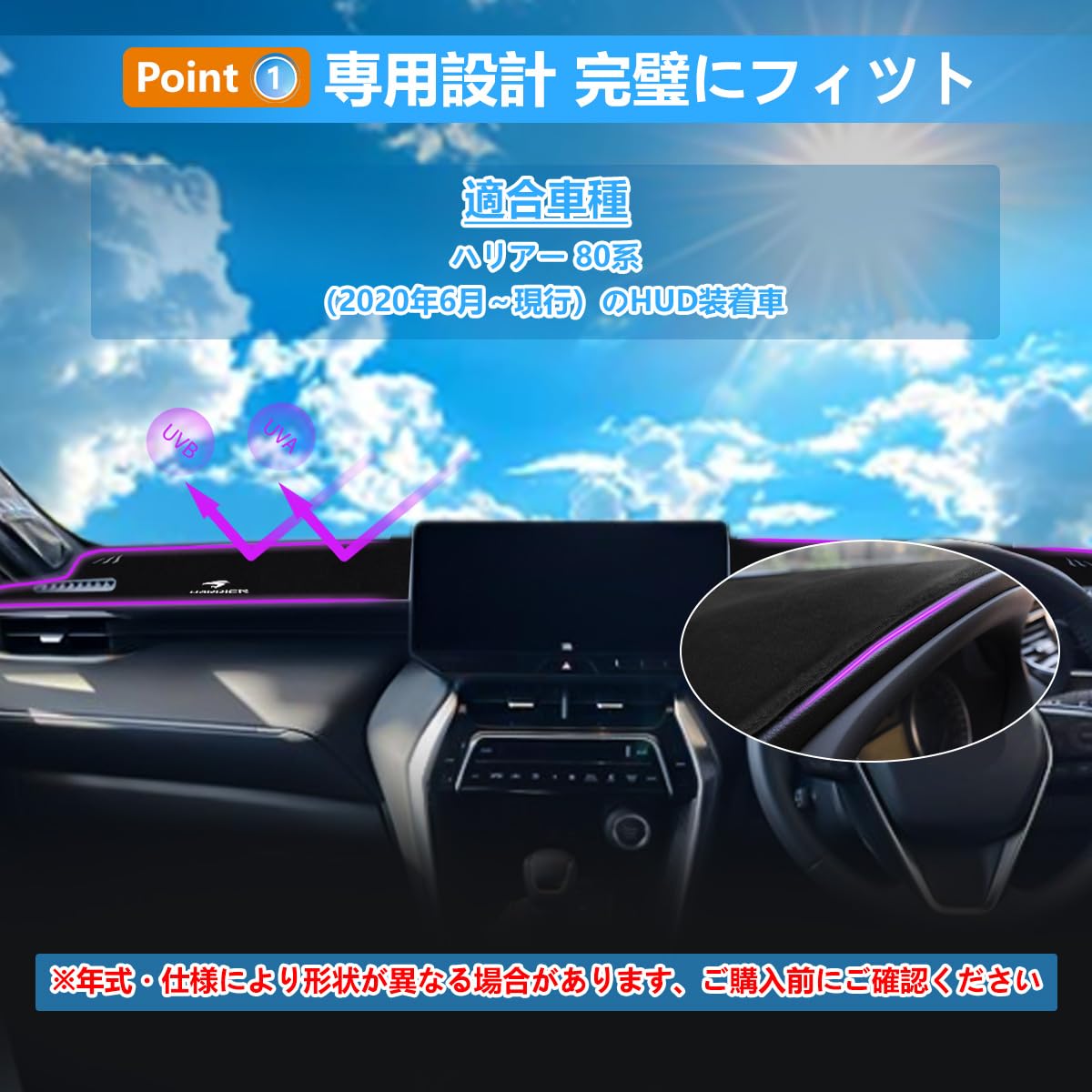 Amazon | ZdeduoCar ダッシュボードマット トヨタ ハリアー 80系 HUD