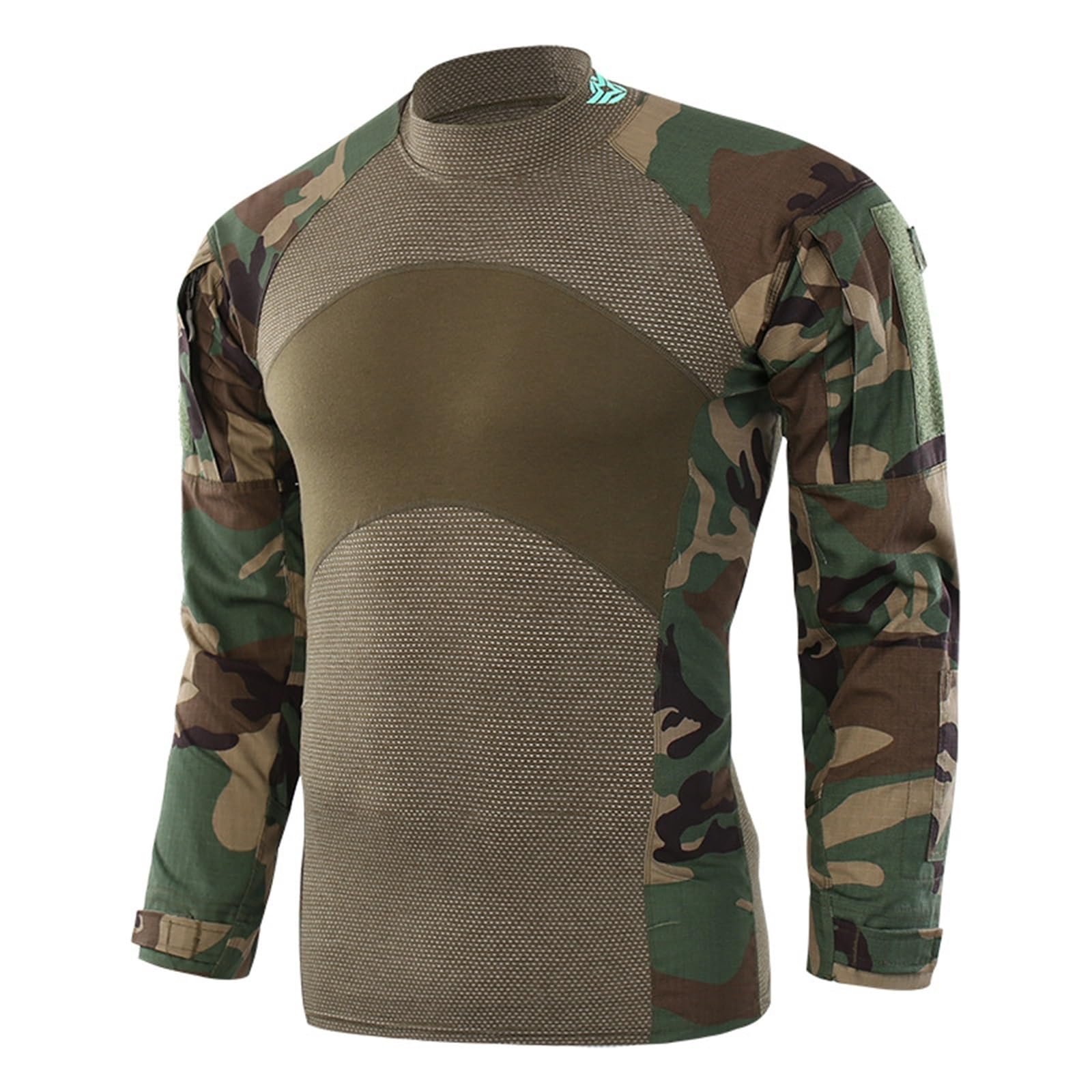 Camiseta de punto a cuadros para hombre, uniforme de camuflaje para montar al aire libre, senderismo, deportes, fanáticos del ejército, camisa táctica de combate