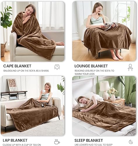 Miniatura 3 de BENFOX Manta térmica eléctrica de franela y sherpa, manta térmica Queen de 84 x 90 pulgadas, manta de forro polar suave de calentamiento rápido con