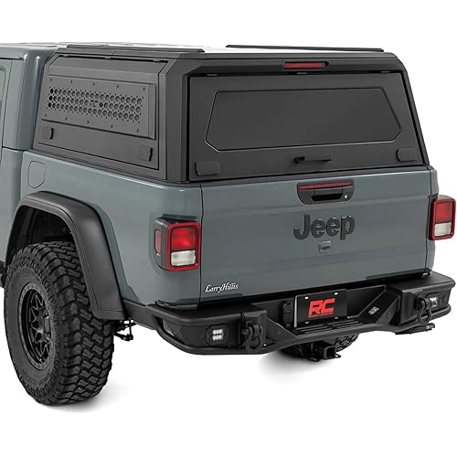 Rough Country Truck Bed Cap Topper for Jeep Gladiator (2020-2025) - Modular Design, Locking Gullwing Access Doors, Molle Panels, LED Interior Lighting