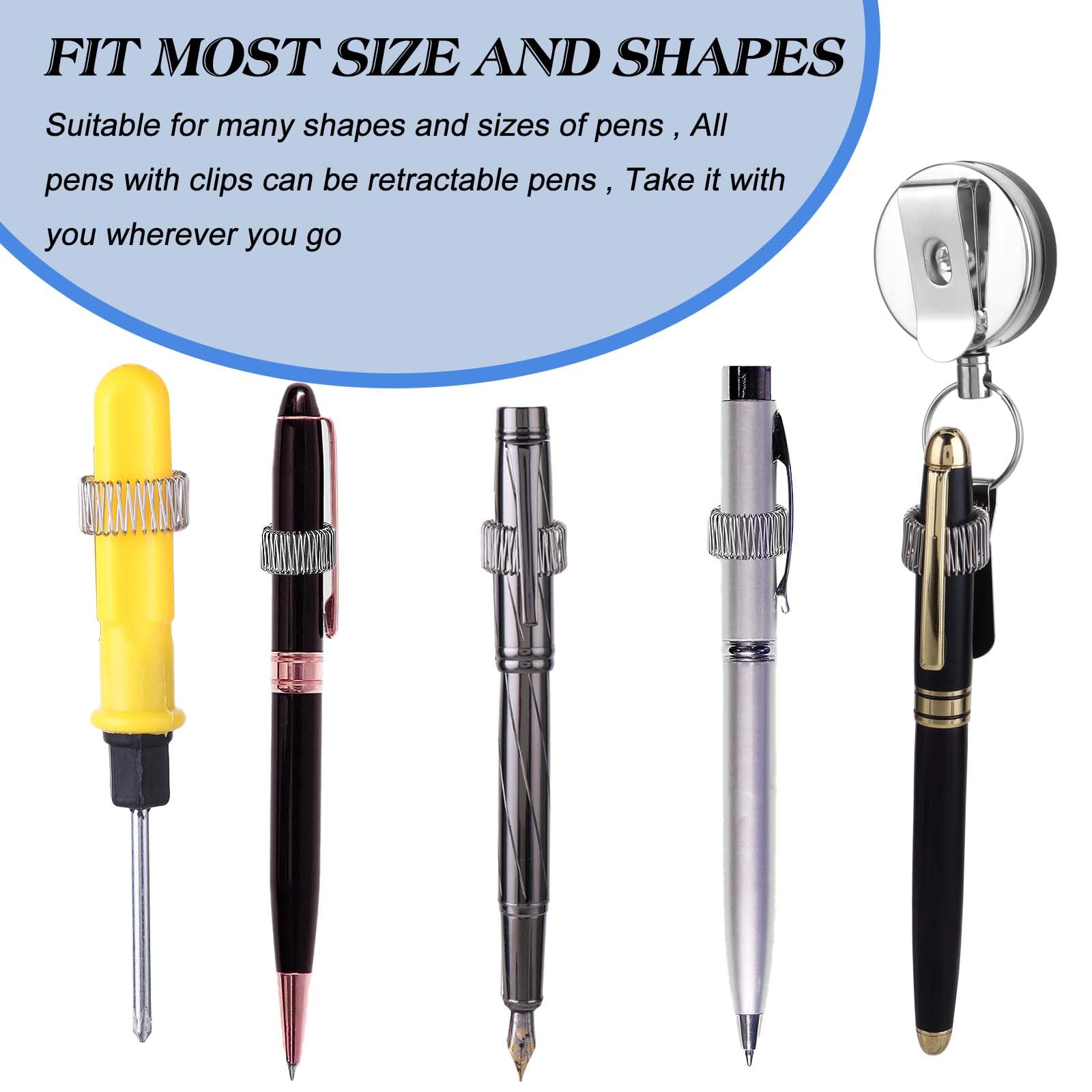 Chivertion 2 Pack Retractable Pen Holders - Heavy Duty Lanyard With Belt Clip For Carpenters, Nurses, Mechanics (25.6" Pull, Elegant Style) - View #2