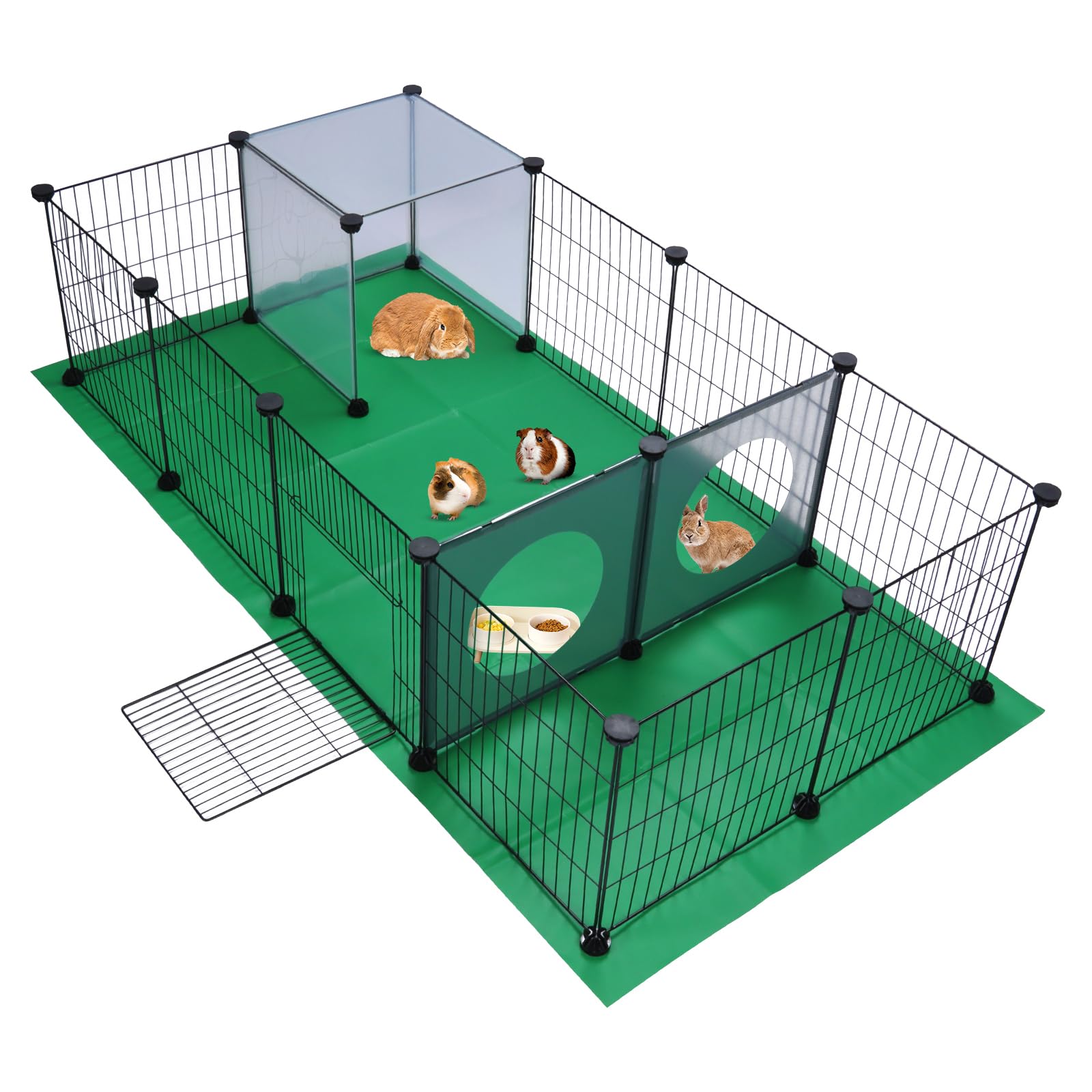 Dog Play Pen Transparent Pet Playpen 12-Panel DIY Fence For
