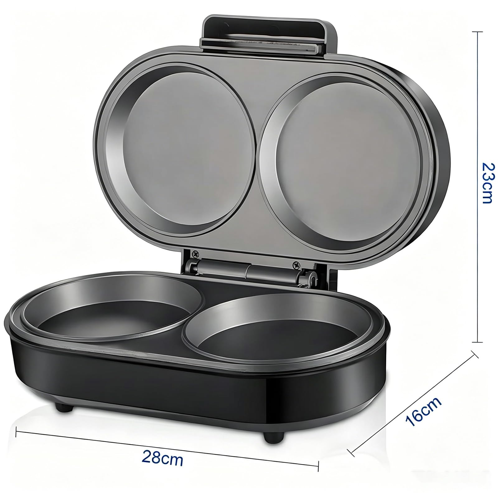 Máquina Para Tortillas De Desayuno, Máquina Antiadherente Para Doble Huevo Y Hamburguesas & Crepera Eléctrica, Gofrera Multifuncional Con Placas De Cocción Profundas Para Huevos Fritos, Hamburguesas