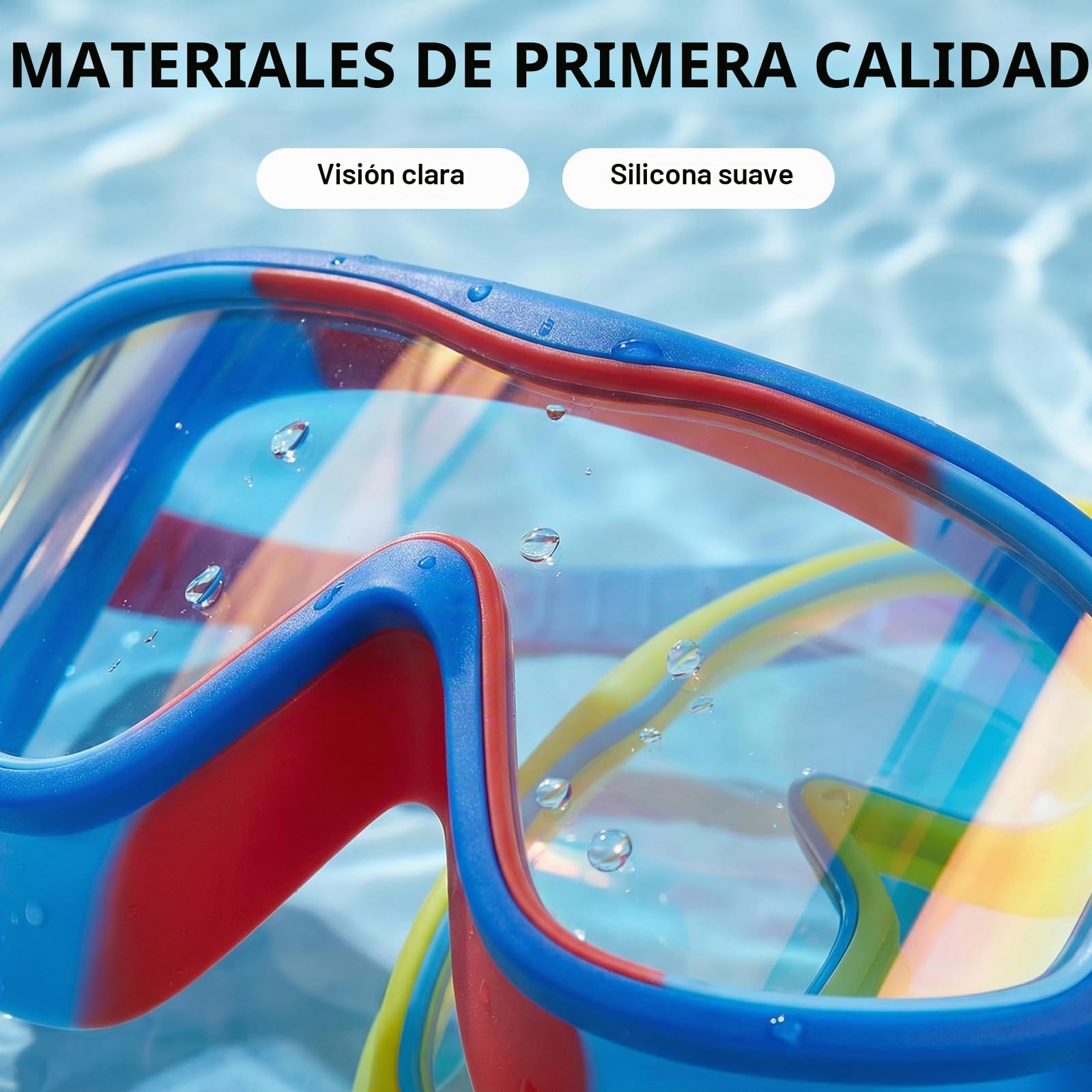 JSTHHTT 2 piezas gafas natación para niños, gafas de natación para niños, anti-UV, a prueba de fugas y antivaho y visión panorámica, sello de silicona, gafas de natación de 3 a 15 años