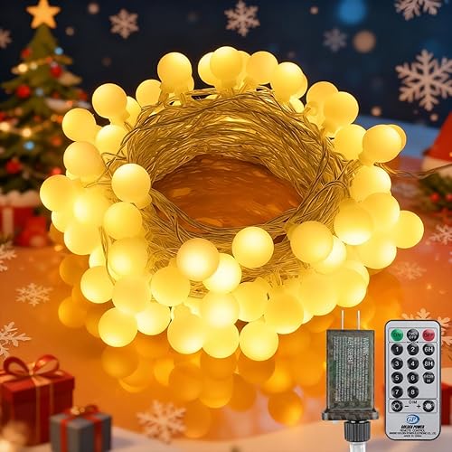 33FT 100LED Christmas Lights Indoor, Globe String Lights for Bedroom