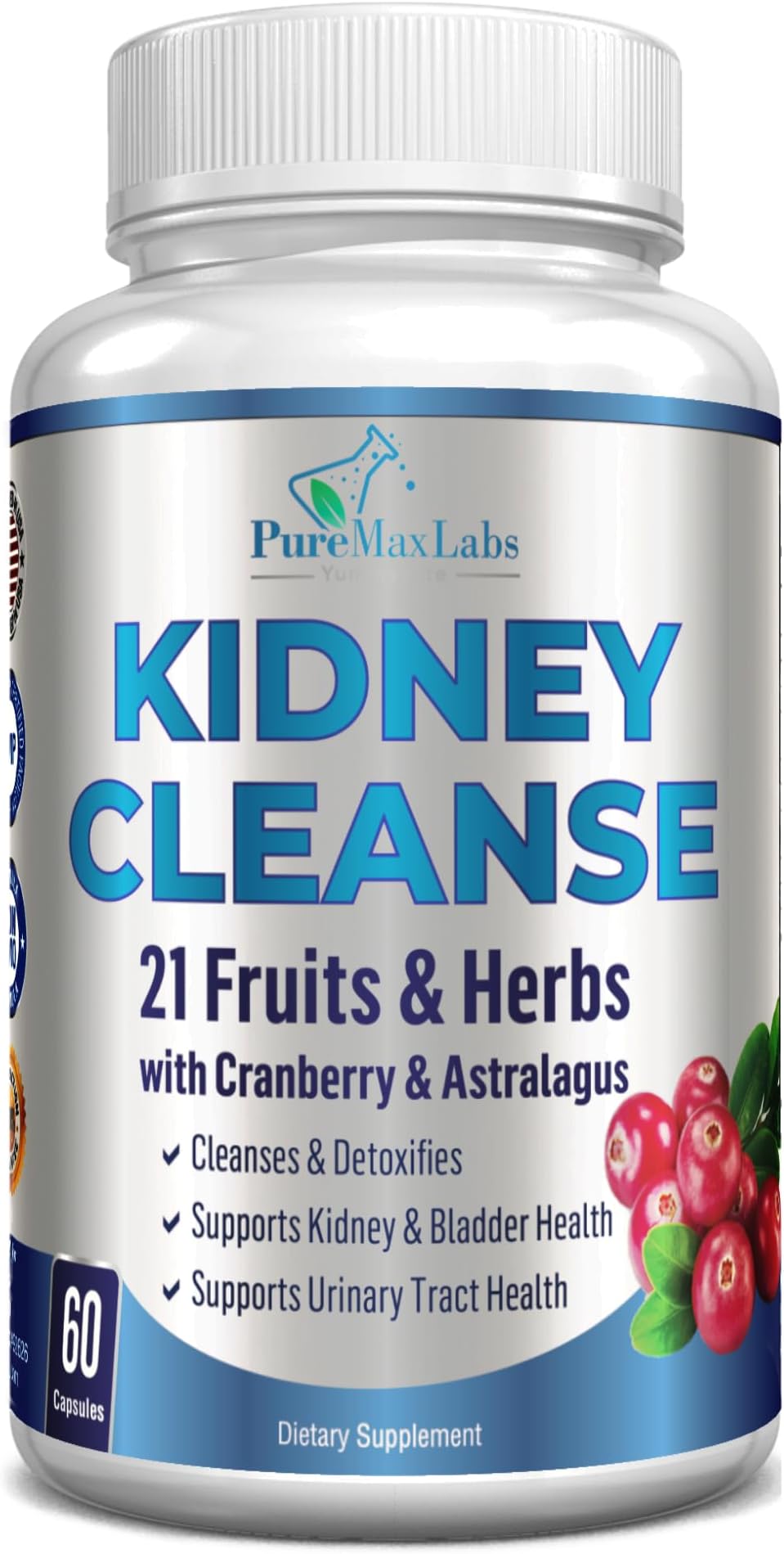 YUMMYVITE Herbal Kidney Cleanse with Cranberry Extract - 21 Fruits & Herbs - Detox & Cleanse Urinary Tract & Bladder Health, Kidney Support