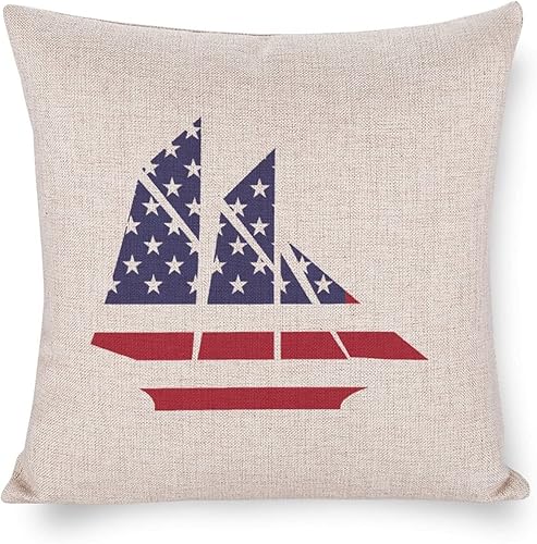 Miniatura 8 de MaSiledy Funda de almohada con estampado de bandera de Estados Unidos, estrellas y rayas, Día de los Caídos, Día de la Independencia, almohadas de