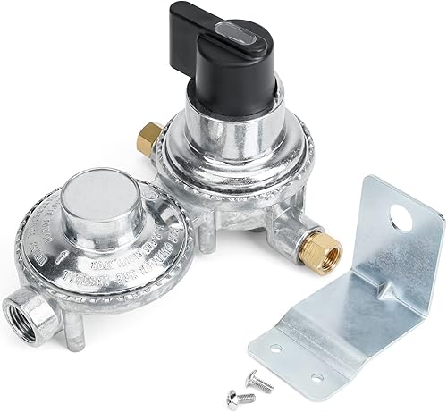 Miniatura 7 de Onlyfire - Regulador de cambio automático de propano de 2 etapas, regulador de gas LP, remolques de caravana, reguladores de propano de doble etapa