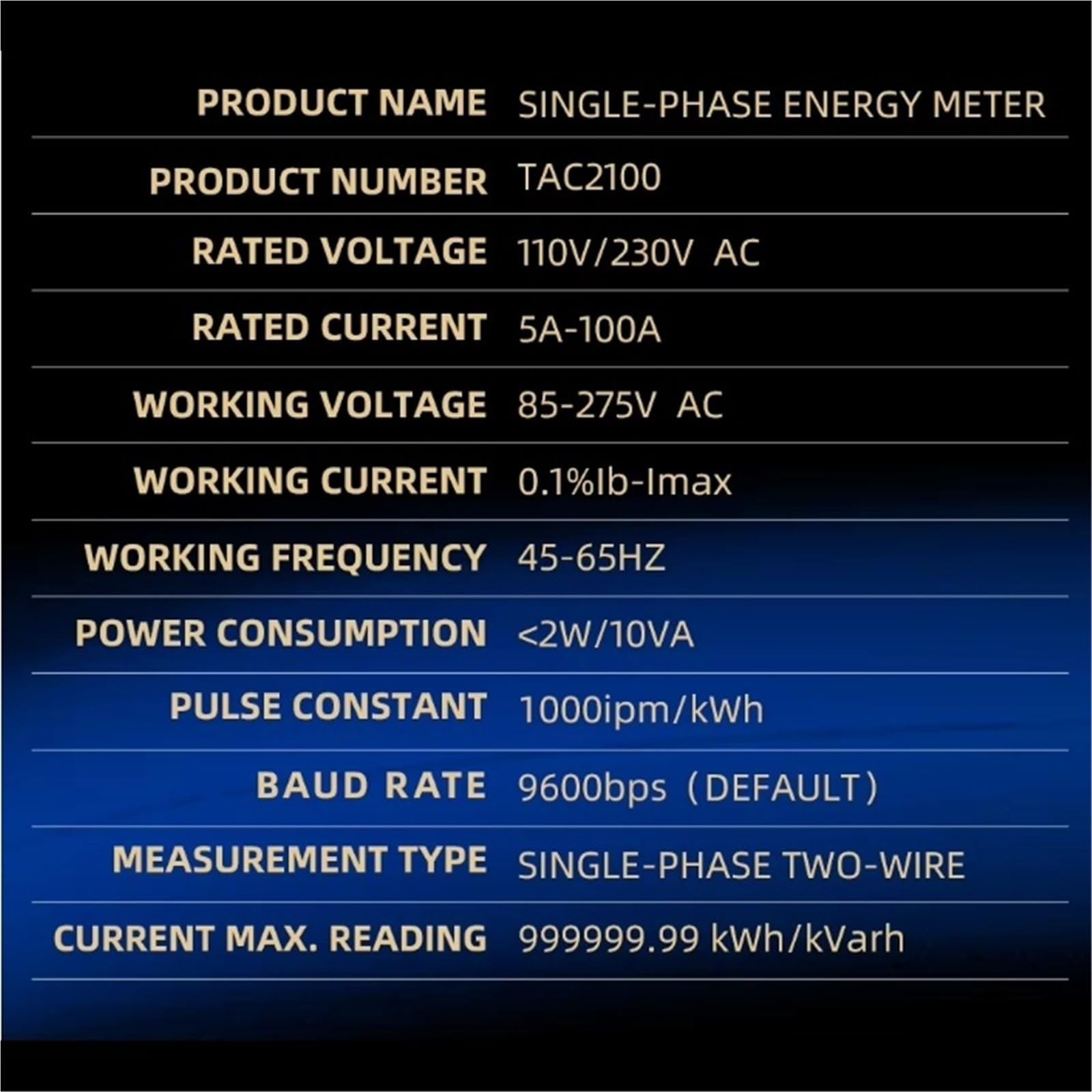 Misuratore multifunzione Contatore di Energia Monofase 100A 230V Con RS485 | Uscita a impulsi 1000imp/Kwh for contatore di energia solare fotovoltaico SCADA