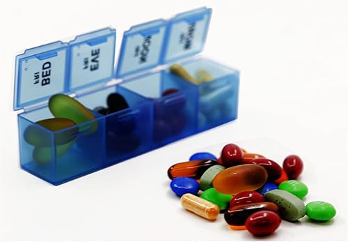 Miniatura 5 de Caja organizadora de píldoras con tapas a presión  7 días AMPM  Compartimentos desmontables para píldoras, Vitamina. (819)