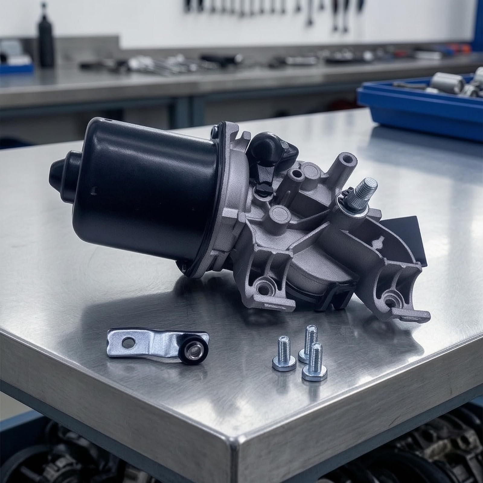 Tergicristallo Auto Motore Assieme Braccio Collegamento Trasmissione con Montaggio Semplificato E Materiale Metallico Durevole Adatto per Sostituzione Veicolo Officina Manutenzione