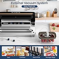 Vista 5 de Máquina selladora al vacío mejorada para alimentos, sellador de alimentos 8 en 1 con potente succión, modos seco y húmedo, compatible con Sous Vide