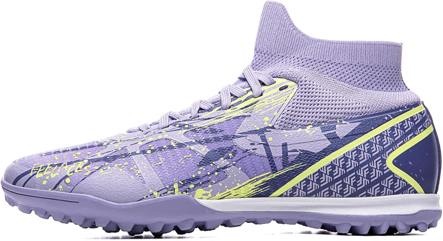 SAIBI Unisex High-Top Soccer Cleats TF Turf, Breathable Non-Slip Football Training Shoes for Adults, Professional Athletic Sneakers for Men & Women