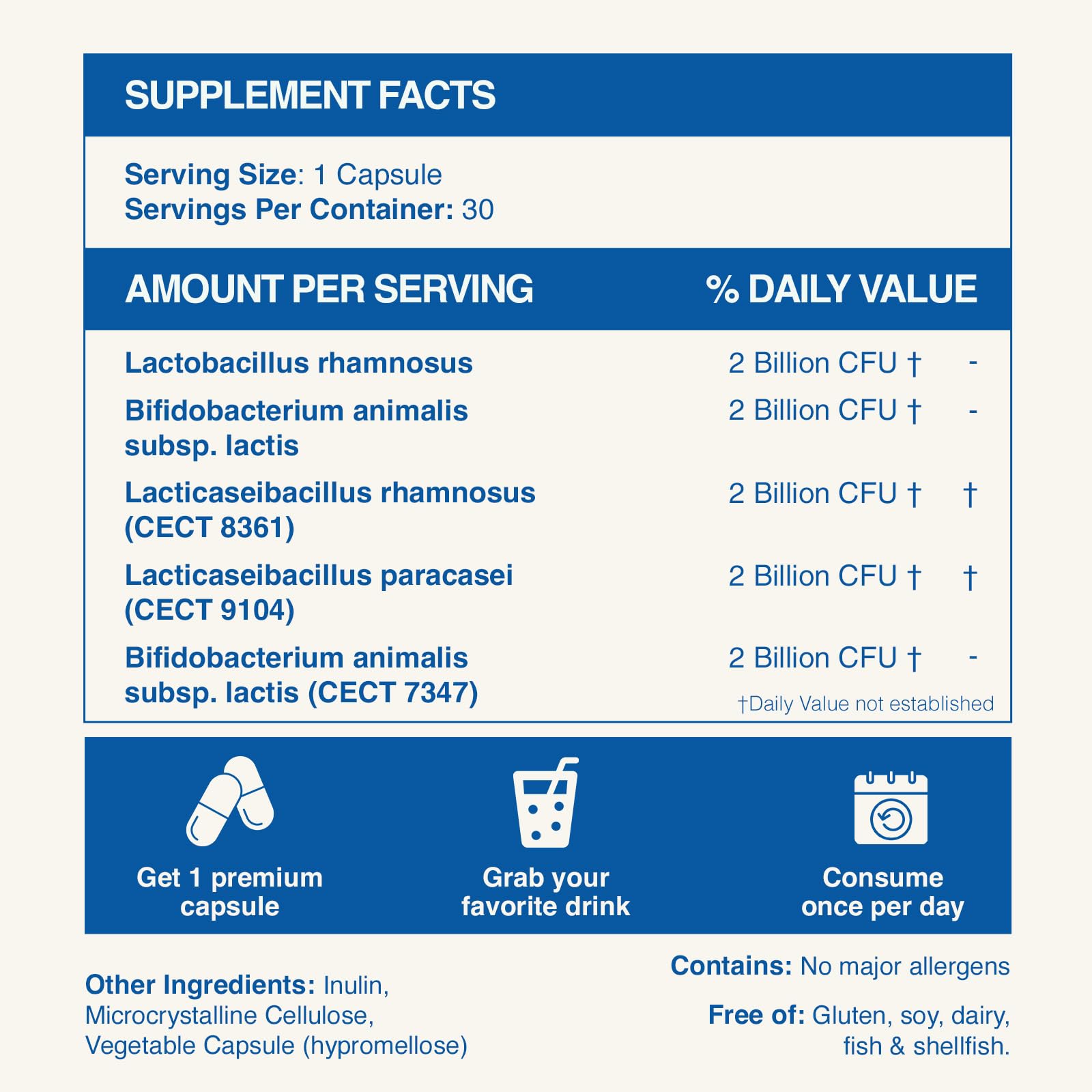 BORNIU Skin Probiotics for Women & Men, 10 Billion CFU Gut Health | 30 Caps — Amazon image 7